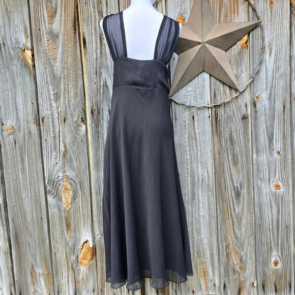 Plus Size Black Dress Lane Bryant Size 28 Flowy Georgette Twist Front Halter - Picture 2 of 8